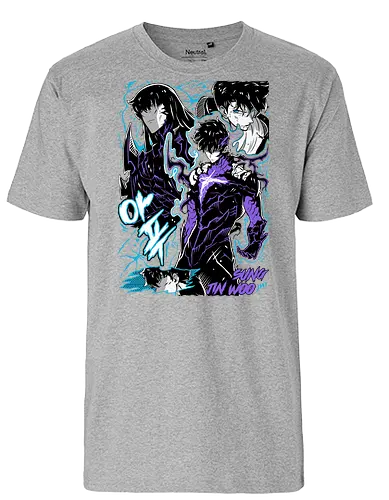 Solo Leveling – Arise Shadows - solo leveling, shadow army, necromancer power, dungeon hunter, dark fantasy action, manhwa series, anime aesthetic - Fairtrade T-Shirt