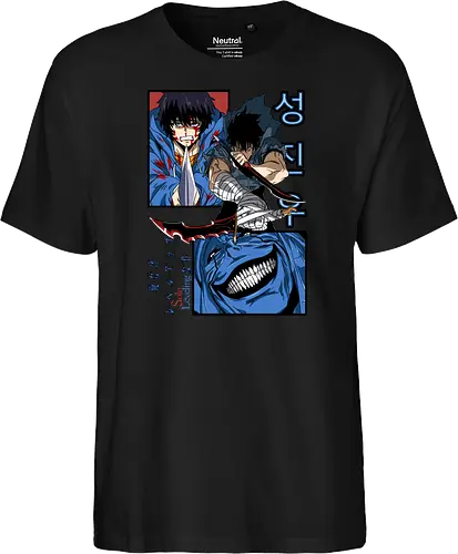 Solo Leveling – Rise of the Shadows - solo leveling, shadow monarch power, dark fantasy hunter, dungeon raid battle, action manhwa, anime art - Fairtrade T-Shirt