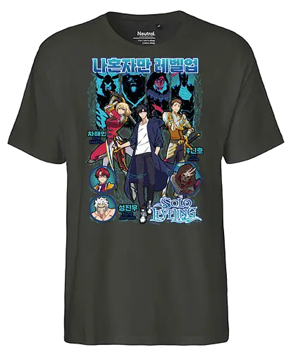 Solo Leveling – Monarch of Shadows - sung jin woo power, dungeon fantasy battle, action manhwa, anime art, solo leveling, shadow monarch - Fairtrade T-Shirt
