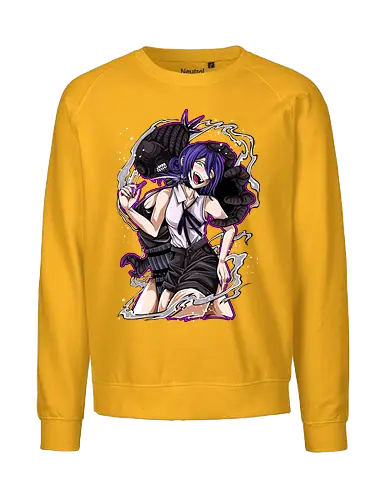 Reze – The Bomb Girl - anime art, Chainsaw, reze, bomb devil girl, anime villain girl, dark shonen anime, manga series - Fairtrade Sweatshirt