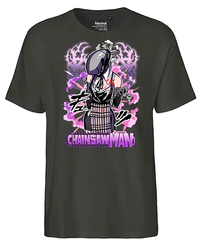 Reze – Dangerous Beauty - Chainsaw, reze, anime femme fatale, bomb power, dark anime aesthetic, shonen manga, anime art - Fairtrade T-Shirt