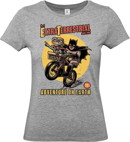 Bike Alien Hero Movie - Classic, Classic Movie, Comics, Superhero, Super Hero, Tv Show, Mashup, Funny, Fun, Cover, Poster, Comic Book, Comic Books, Adventure, Fantasy, Science Fiction, Comic, Old Movies, Vintage, Retro, Retro Vintage, Bike, Hero - Standard T-Shirt (Frauen)
