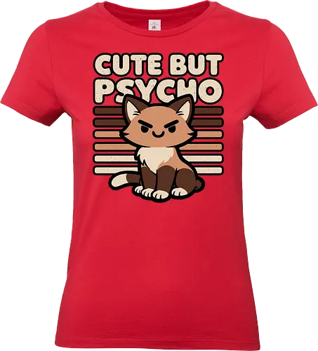 Cute Ironic Cat - Cat Person, Cat Lover, Silly Cat, Cat Humor, Funny Cats, Funny Cat, Kawaii Cat, Kawaii, Cute, Cute Animals, Animal, Funny Animals, Animals, Fun, Funny, Funnier, Irony, Ironic Humor, Ironic Design, Ironic Quote, Ironic, Sarcasm, Sarcastic, Sarcastic Art, Sarcastic Humor, Sarcastic Cat, Joke, Smile, Quote, Psycho, Psychopath, Cute But Psycho, Evil, Cat, Killer Cat, Cat T-shirts - Standard T-Shirt (Frauen)