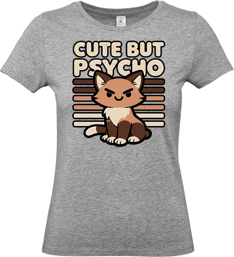 Cute Ironic Cat - Cat Person, Cat Lover, Silly Cat, Cat Humor, Funny Cats, Funny Cat, Kawaii Cat, Kawaii, Cute, Cute Animals, Animal, Funny Animals, Animals, Fun, Funny, Funnier, Irony, Ironic Humor, Ironic Design, Ironic Quote, Ironic, Sarcasm, Sarcastic, Sarcastic Art, Sarcastic Humor, Sarcastic Cat, Joke, Smile, Quote, Psycho, Psychopath, Cute But Psycho, Evil, Cat, Killer Cat, Cat T-shirts - Standard T-Shirt (Frauen)