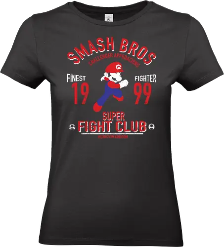Super Fight Club - Mario Smash Bros Fighter - mario t-shirt, super smash bros, mario kämpfer, nintendo kleidung, pilz königreich, teetan, super mario bros, klempner mario, nintendo maskottchen, super fight club, mario kart, vintage kunst, mario main, plattform spiele, smash kämpfer - Standard T-Shirt (Frauen)