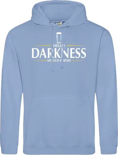 Hello darkness - beer, guiness, stout, hello darkness my old friend, Simon and Garfunkel, drinks - Standard Hoodie