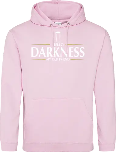 Hello darkness - beer, guiness, stout, hello darkness my old friend, Simon and Garfunkel, drinks - Standard Hoodie