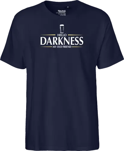 Hello darkness - beer, guiness, stout, hello darkness my old friend, Simon and Garfunkel, drinks - Fairtrade T-Shirt