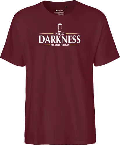 Hello darkness - beer, guiness, stout, hello darkness my old friend, Simon and Garfunkel, drinks - Fairtrade T-Shirt