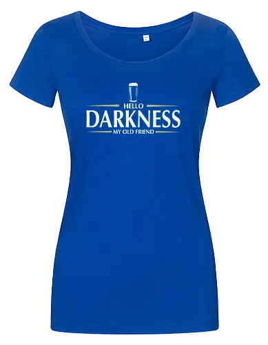 Hello darkness - beer, guiness, stout, hello darkness my old friend, Simon and Garfunkel, drinks - Damen T-Shirt