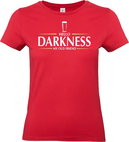 Hello darkness - beer, guiness, stout, hello darkness my old friend, Simon and Garfunkel, drinks - Standard T-Shirt (Frauen)