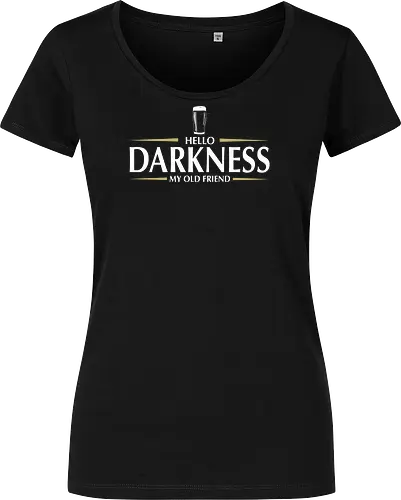 Hello darkness - beer, guiness, stout, hello darkness my old friend, Simon and Garfunkel, drinks - Damen T-Shirt
