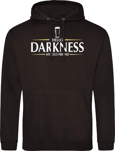 Hello darkness - beer, guiness, stout, hello darkness my old friend, Simon and Garfunkel, drinks - Standard Hoodie