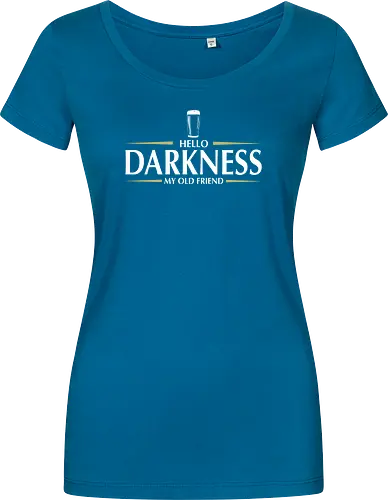 Hello darkness - beer, guiness, stout, hello darkness my old friend, Simon and Garfunkel, drinks - Damen T-Shirt