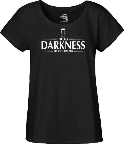 Hello darkness - beer, guiness, stout, hello darkness my old friend, Simon and Garfunkel, drinks - Fairtrade Girl Shirt