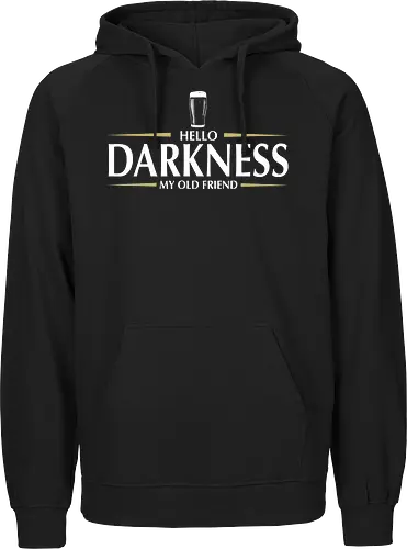 Hello darkness - beer, guiness, stout, hello darkness my old friend, Simon and Garfunkel, drinks - Fairtrade Hoodie