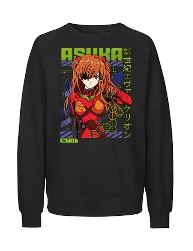 Asuka – The Second Child - evangelion, asuka langley, anime pilot girl, eva unit 02, mecha anime, sci fi anime, anime art - Fairtrade Sweatshirt