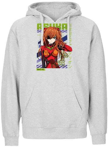 Asuka – The Second Child - evangelion, asuka langley, anime pilot girl, eva unit 02, mecha anime, sci fi anime, anime art - Fairtrade Hoodie