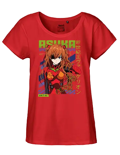 Asuka – The Second Child - evangelion, asuka langley, anime pilot girl, eva unit 02, mecha anime, sci fi anime, anime art - Fairtrade Girl Shirt
