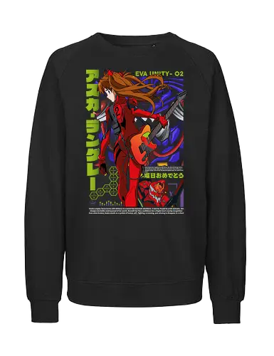 Asuka – Neon Guitar - evangelion, asuka langley, anime guitarist, fender guitar, anime girl musician, music anime, anime art - Fairtrade Sweatshirt