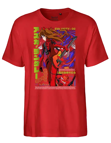 Asuka – Neon Guitar - evangelion, asuka langley, anime guitarist, fender guitar, anime girl musician, music anime, anime art - Fairtrade T-Shirt