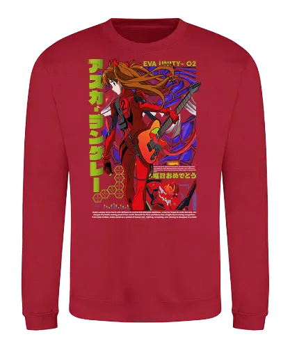 Asuka – Neon Guitar - evangelion, asuka langley, anime guitarist, fender guitar, anime girl musician, music anime, anime art - Sweatshirt