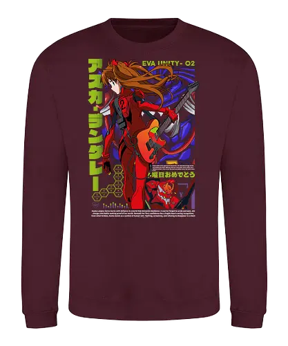 Asuka – Neon Guitar - evangelion, asuka langley, anime guitarist, fender guitar, anime girl musician, music anime, anime art - Sweatshirt
