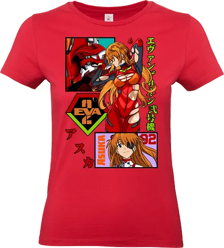 Asuka – Red Eva Warrior - evangelion, asuka langley, eva unit 02 pilot, anime girl warrior, mecha anime, anime aesthetic - Standard T-Shirt (Frauen)