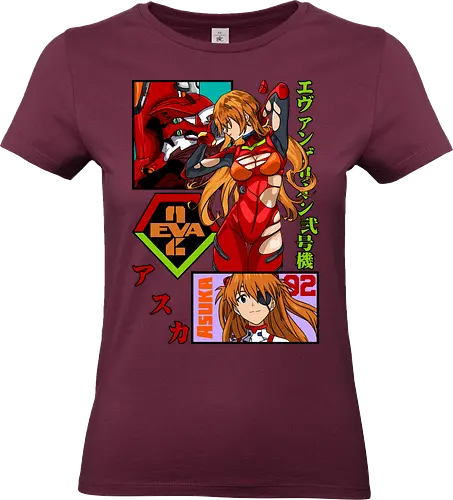 Asuka – Red Eva Warrior - evangelion, asuka langley, eva unit 02 pilot, anime girl warrior, mecha anime, anime aesthetic - Standard T-Shirt (Frauen)