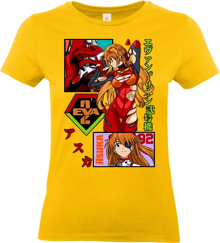 Asuka – Red Eva Warrior - evangelion, asuka langley, eva unit 02 pilot, anime girl warrior, mecha anime, anime aesthetic - Standard T-Shirt (Frauen)