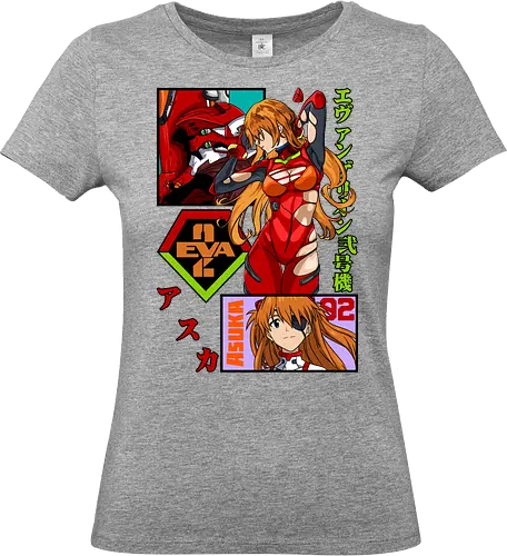 Asuka – Red Eva Warrior - evangelion, asuka langley, eva unit 02 pilot, anime girl warrior, mecha anime, anime aesthetic - Standard T-Shirt (Frauen)