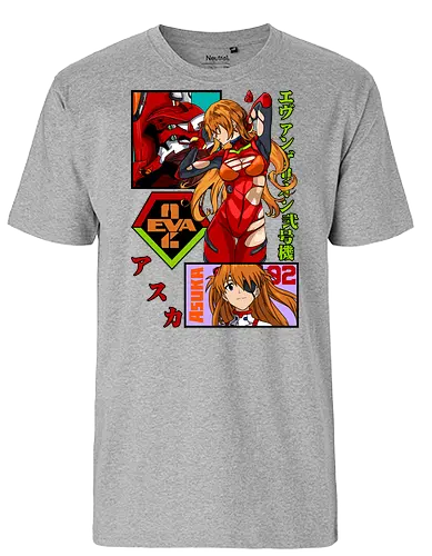 Asuka – Red Eva Warrior - evangelion, asuka langley, eva unit 02 pilot, anime girl warrior, mecha anime, anime aesthetic - Fairtrade T-Shirt