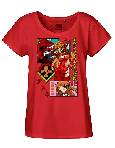 Asuka – Red Eva Warrior - evangelion, asuka langley, eva unit 02 pilot, anime girl warrior, mecha anime, anime aesthetic - Fairtrade Girl Shirt