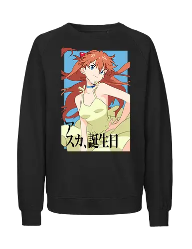 Asuka – Pride of Unit 02 - asuka, evangelion, eva pilot girl, anime fighter, mecha action anime, anime art - Fairtrade Sweatshirt