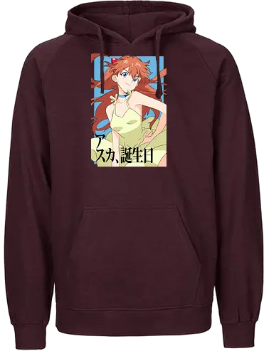 Asuka – Pride of Unit 02 - asuka, evangelion, eva pilot girl, anime fighter, mecha action anime, anime art - Fairtrade Hoodie