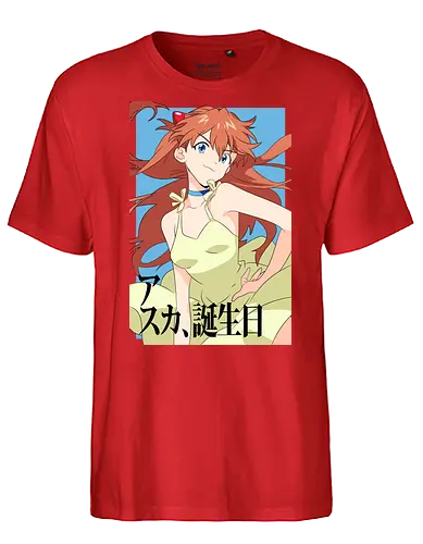 Asuka – Pride of Unit 02 - asuka, evangelion, eva pilot girl, anime fighter, mecha action anime, anime art - Fairtrade T-Shirt
