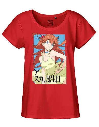 Asuka – Pride of Unit 02 - asuka, evangelion, eva pilot girl, anime fighter, mecha action anime, anime art - Fairtrade Girl Shirt