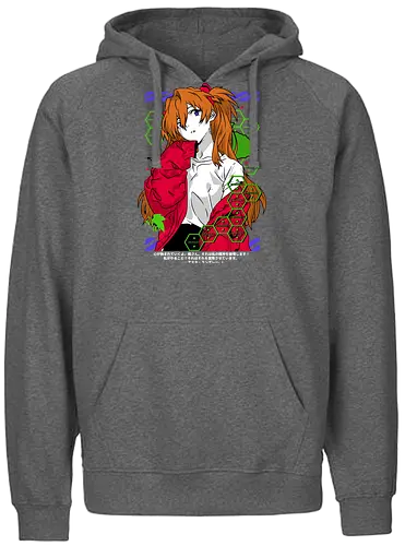 Asuka – Fiery Pilot - evangelion, asuka langley soryu, mecha pilot girl, anime heroine, sci fi anime, anime art - Fairtrade Hoodie