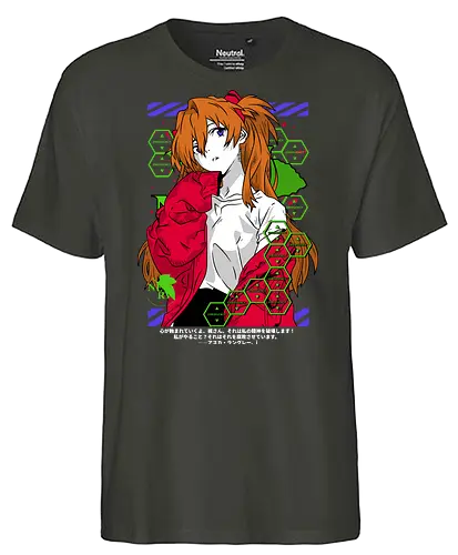 Asuka – Fiery Pilot - evangelion, asuka langley soryu, mecha pilot girl, anime heroine, sci fi anime, anime art - Fairtrade T-Shirt