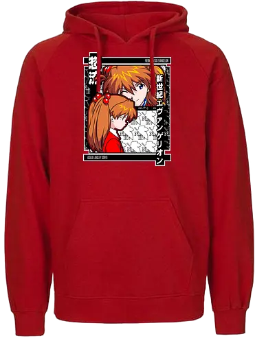 Asuka – Eva Unit 02 Rage - evangelion, asuka, unit 02, anime pilot, mecha battle anime, anime aesthetic - Fairtrade Hoodie