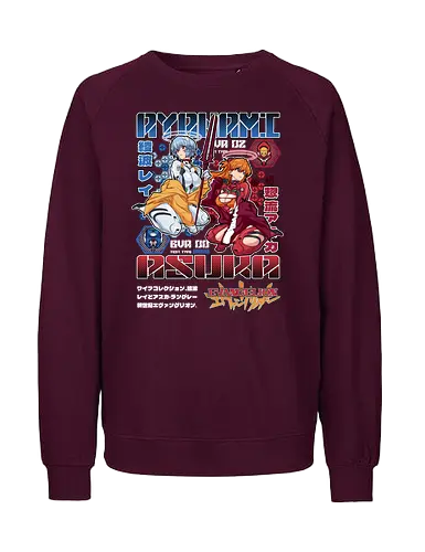 Rei & Asuka – Eva Girls - evangelion, rei ayanami, asuka langley, anime girls duo, anime fanservice, mecha anime, anime aesthetic - Fairtrade Sweatshirt