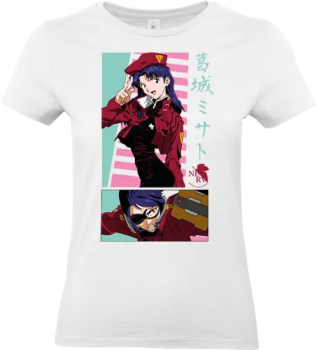 Misato – Tactical Genius - evangelion, misato katsuragi, nerv strategist, anime woman, mecha anime, anime illustration - Standard T-Shirt (Frauen)