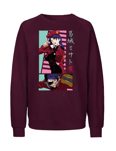 Misato – Tactical Genius - evangelion, misato katsuragi, nerv strategist, anime woman, mecha anime, anime illustration - Fairtrade Sweatshirt