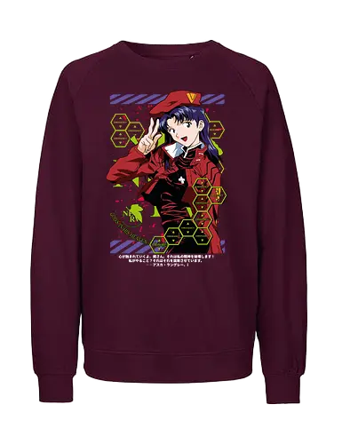 Misato – Guardian of the Pilots - evangelion, misato katsuragi, anime heroine, nerv command, mecha anime, anime art - Fairtrade Sweatshirt