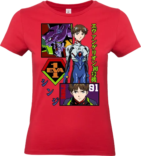 Shinji – The Third Child - evangelion, shinji ikari, anime protagonist, eva unit 01, mecha battle anime, anime illustration - Standard T-Shirt (Frauen)