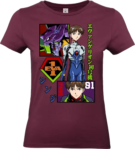 Shinji – The Third Child - evangelion, shinji ikari, anime protagonist, eva unit 01, mecha battle anime, anime illustration - Standard T-Shirt (Frauen)