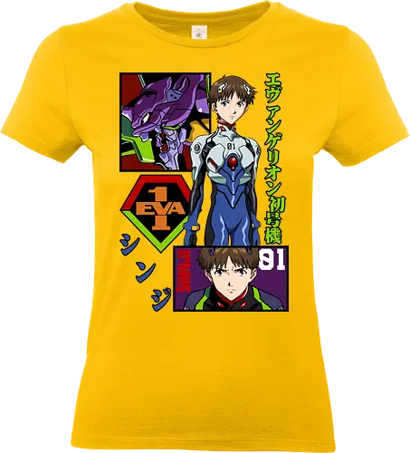 Shinji – The Third Child - evangelion, shinji ikari, anime protagonist, eva unit 01, mecha battle anime, anime illustration - Standard T-Shirt (Frauen)