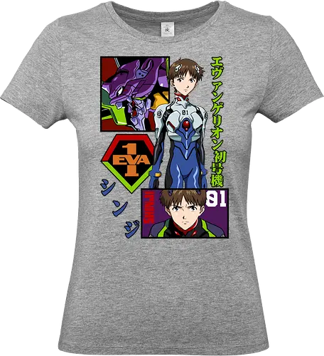 Shinji – The Third Child - evangelion, shinji ikari, anime protagonist, eva unit 01, mecha battle anime, anime illustration - Standard T-Shirt (Frauen)