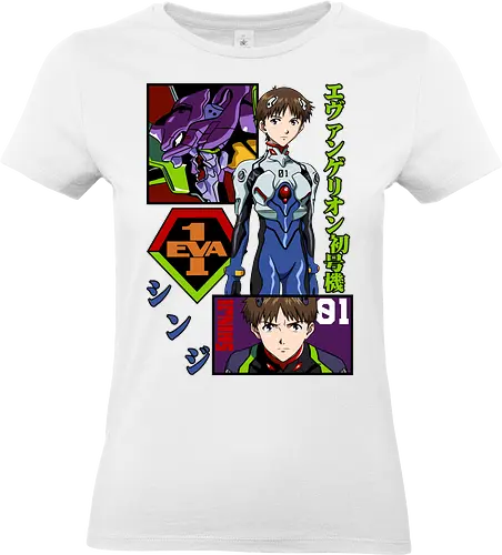 Shinji – The Third Child - evangelion, shinji ikari, anime protagonist, eva unit 01, mecha battle anime, anime illustration - Standard T-Shirt (Frauen)