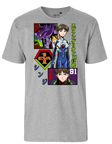 Shinji – The Third Child - evangelion, shinji ikari, anime protagonist, eva unit 01, mecha battle anime, anime illustration - Fairtrade T-Shirt